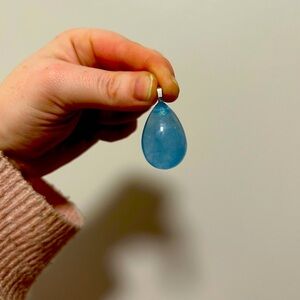 Aquamarine crystal pendant necklace